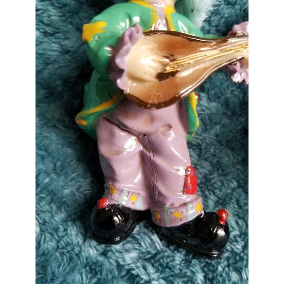 Set Of 2 Hobo Clowns With Lute And Drum Figurines - Picture 3 of 8